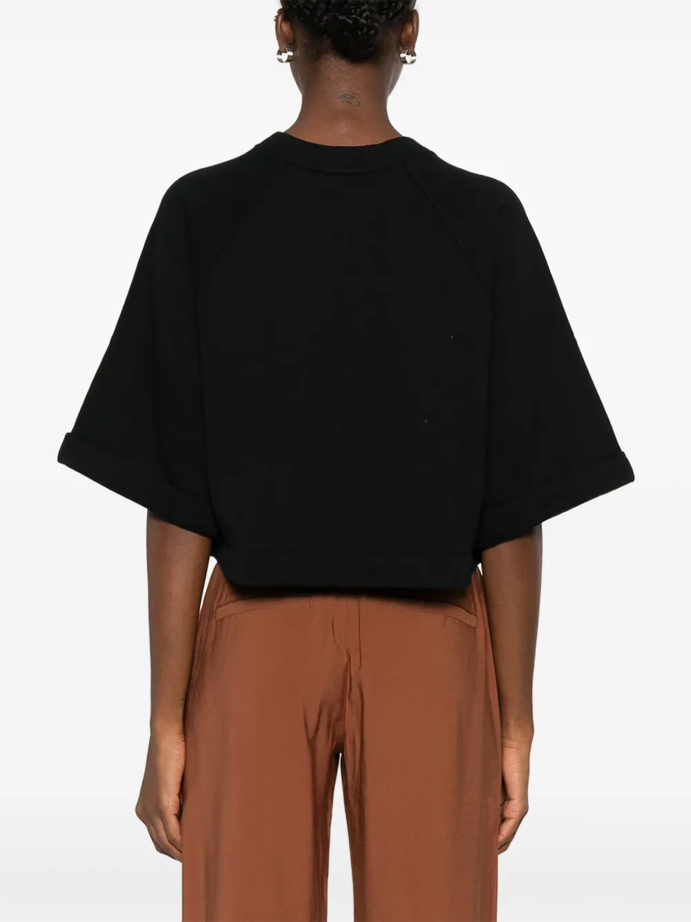 Marc O'Polo Cropped T-shirt met raglan mouwen Zwart