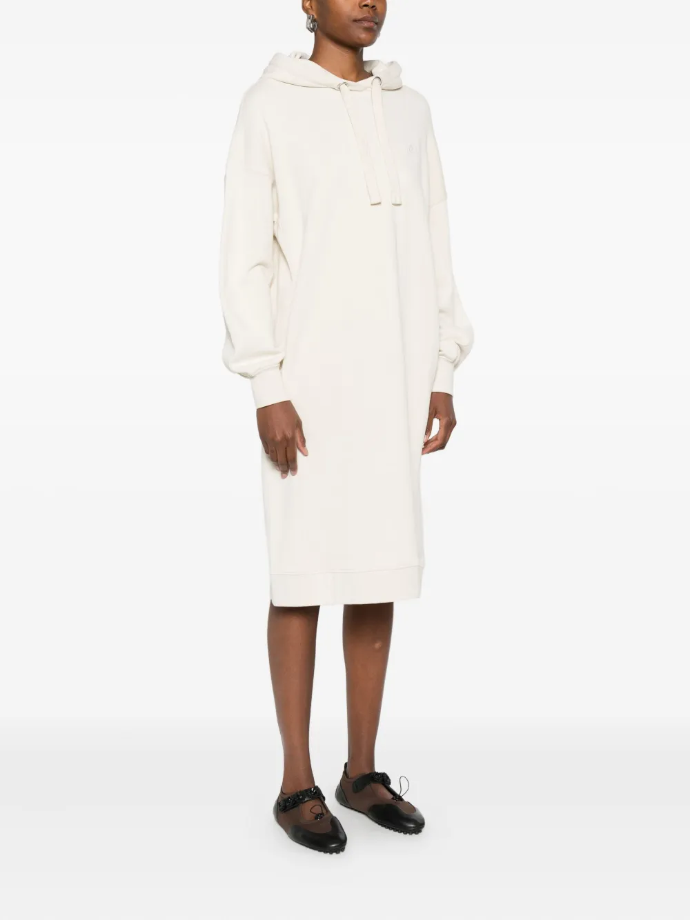 Marc O'Polo Jurk met capuchon en trekkoord Beige