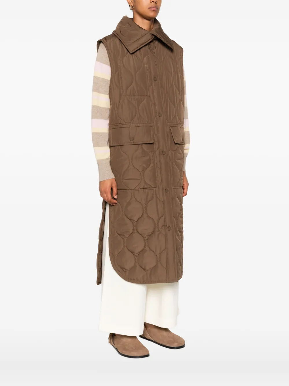 Marc O'Polo quilted sleeveless coat Bruin