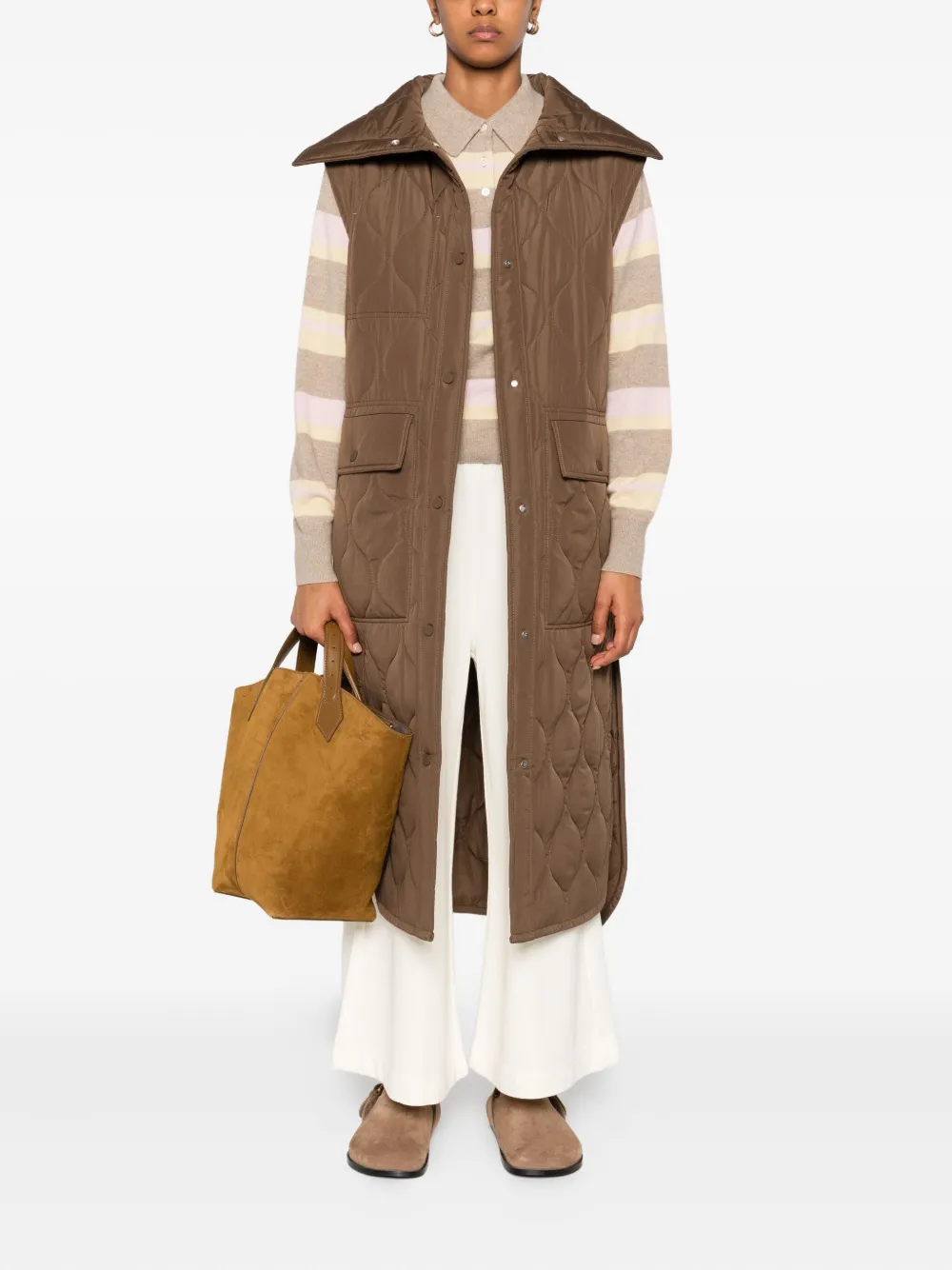 Marc O'Polo quilted sleeveless coat Bruin