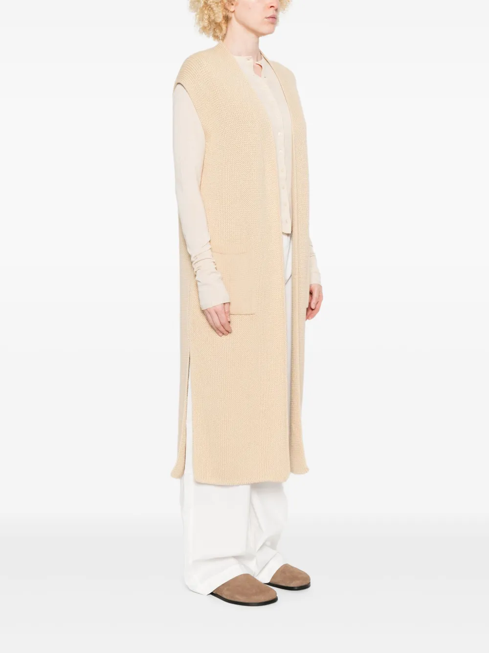 Marc O'Polo Gebreide jas met zakdetail Beige