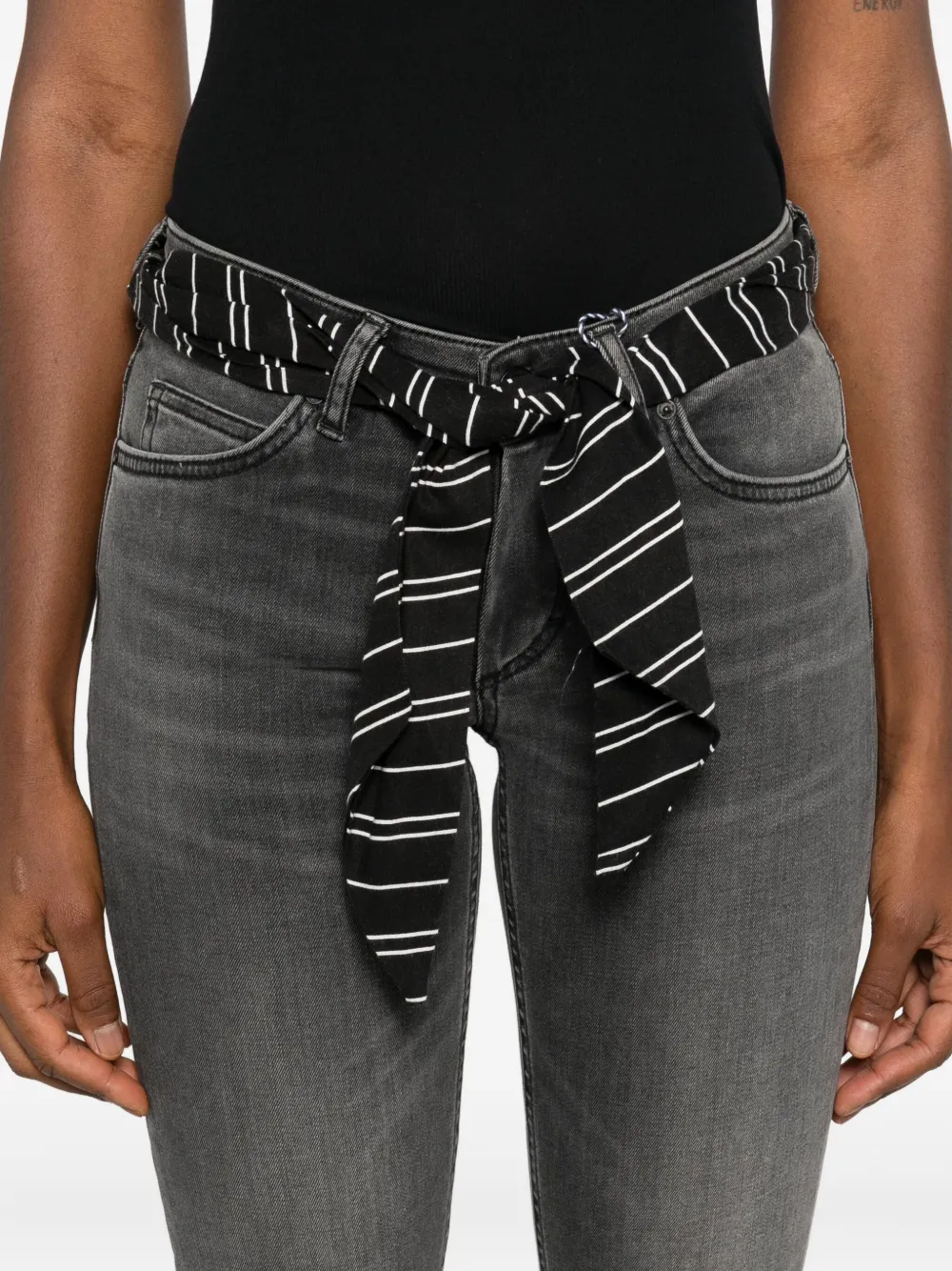 Marc O'Polo Jeans met gestreepte ceintuur Grijs