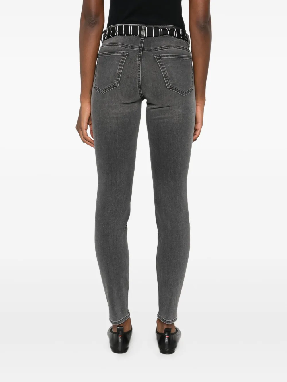 Marc O'Polo Jeans met gestreepte ceintuur Grijs