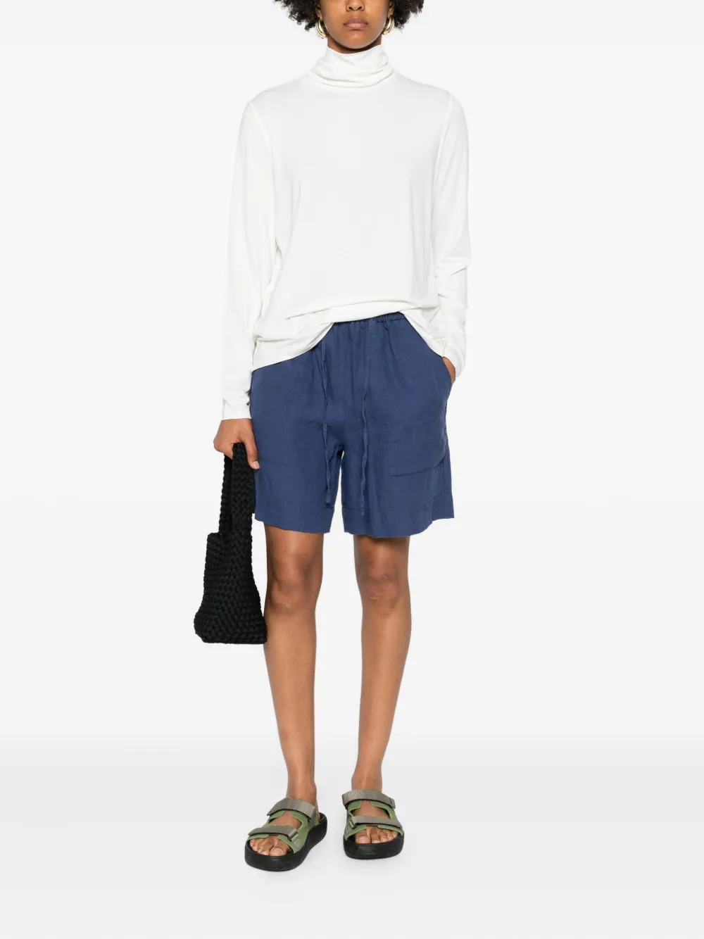 Marc O'Polo drawstring-fastening linen shorts - Blauw