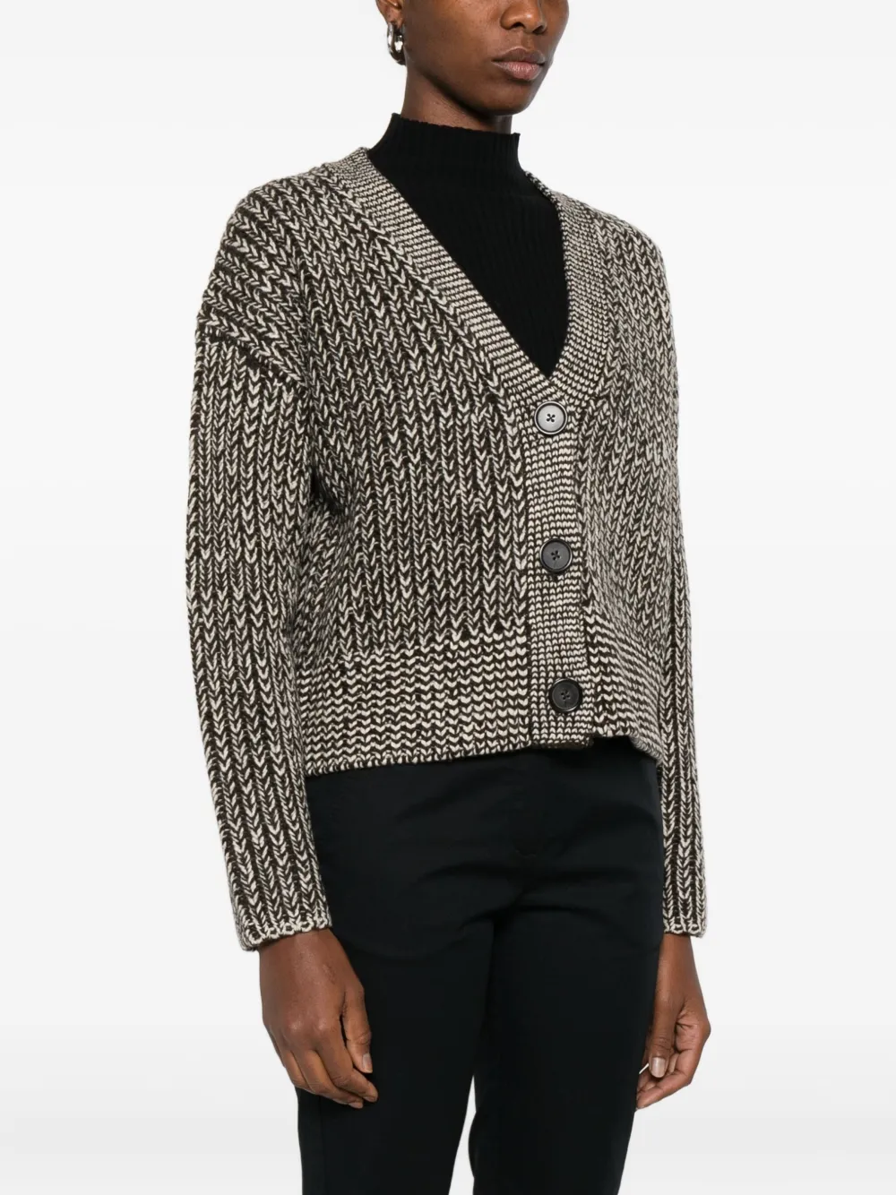 Marc O'Polo Gebreid vest met knopen Bruin