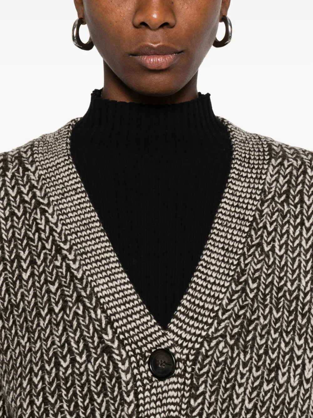 Marc O'Polo Gebreid vest met knopen Bruin