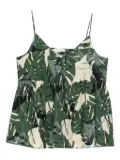 Marc O'Polo leaf-print V-neck top - Green