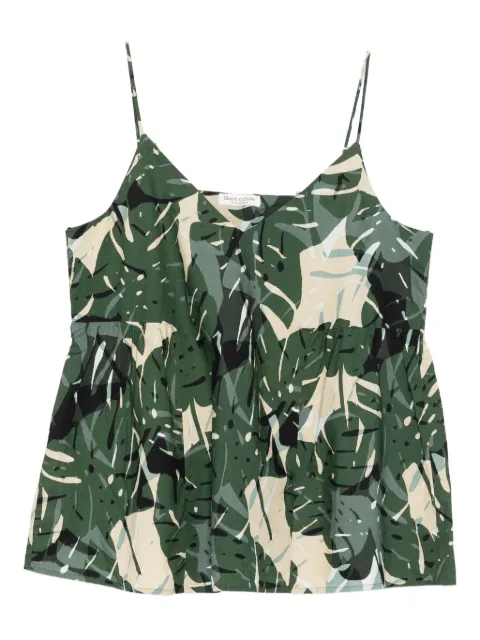 Marc O'Polo leaf-print V-neck top