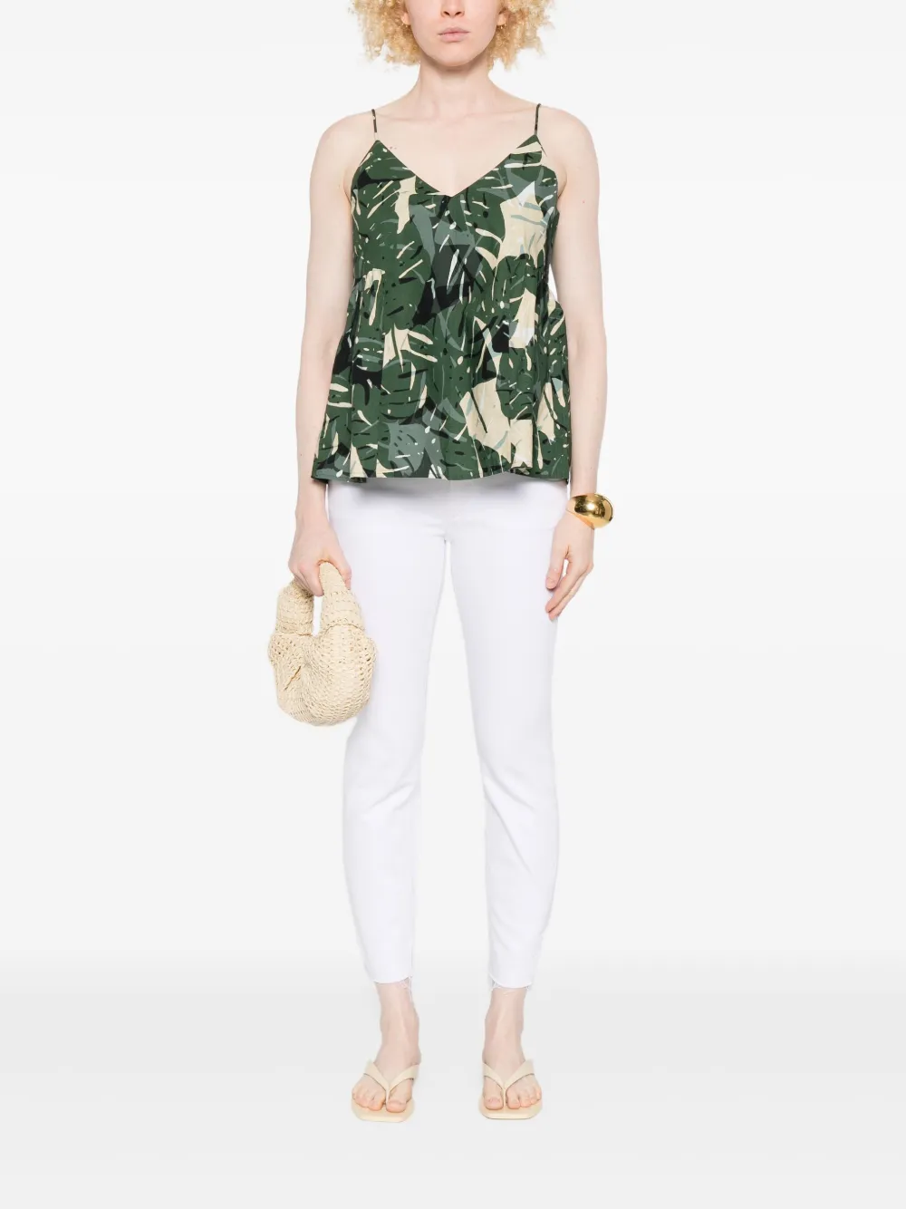 Marc O'Polo leaf-print V-neck top | Blouses | Image 2