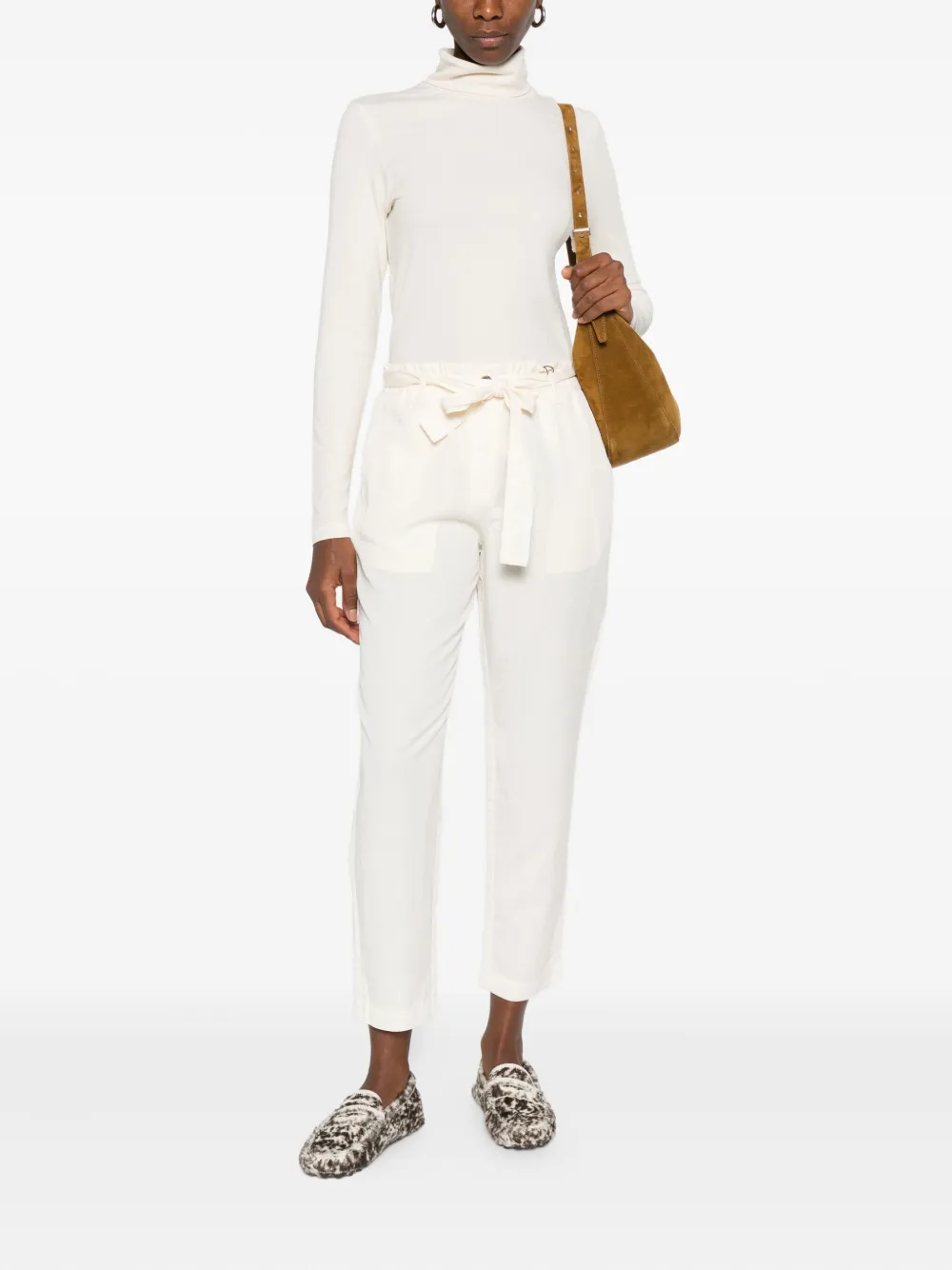 Marc O'Polo Top met col en lange mouwen Beige