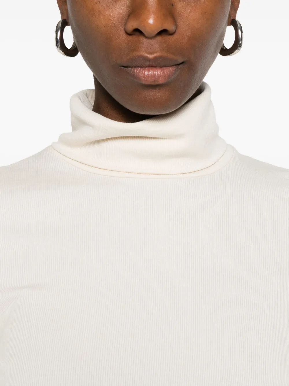 Marc O'Polo Top met col en lange mouwen Beige