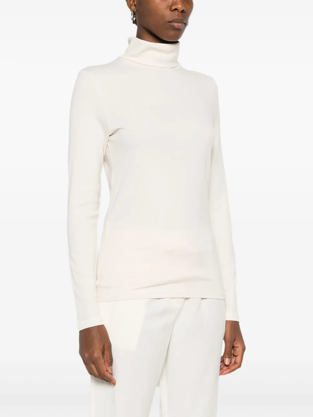 Marc O'Polo Top met col en lange mouwen Beige