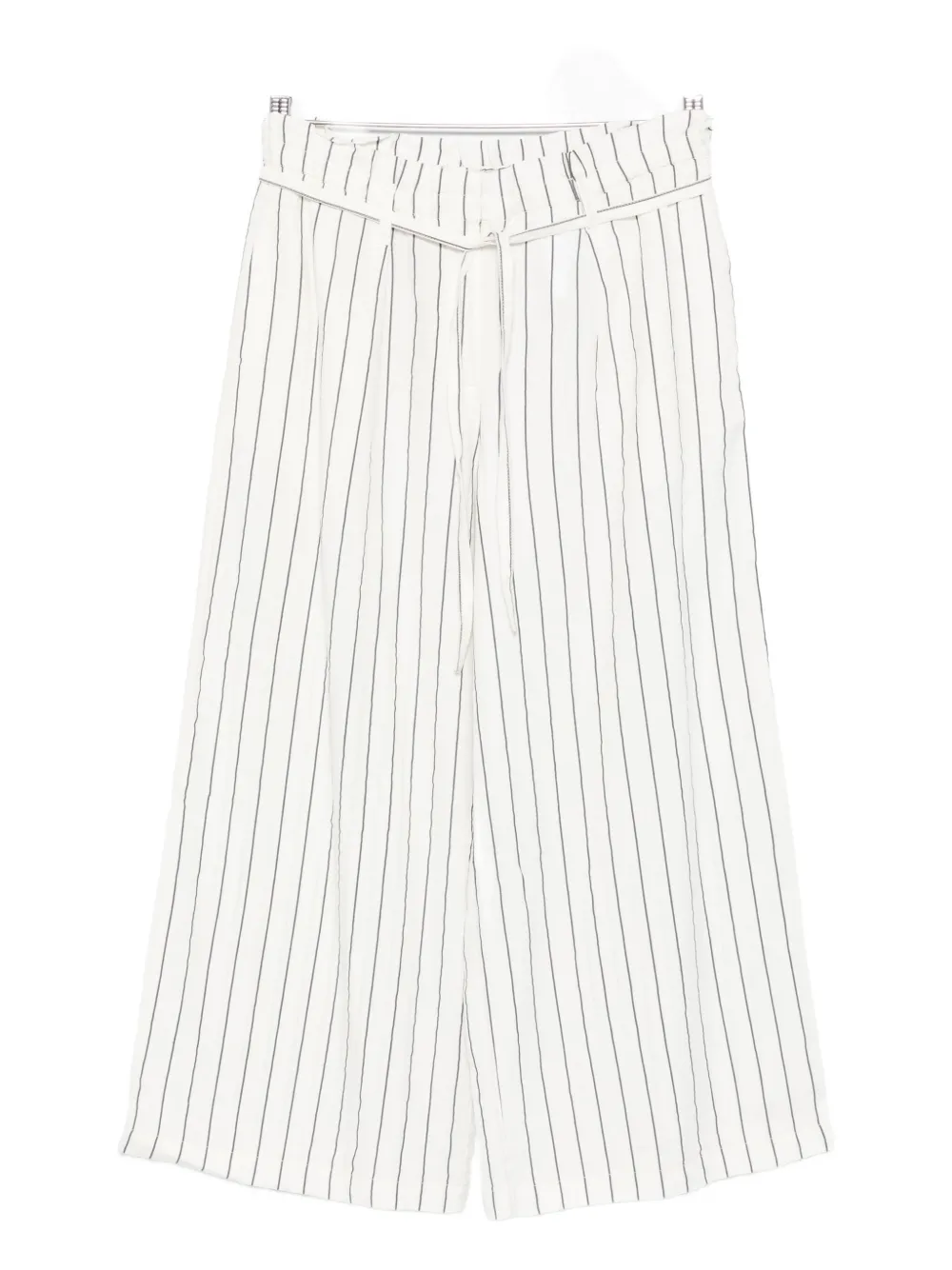 Marc O'polo Pinstriped Belted Trousers In White