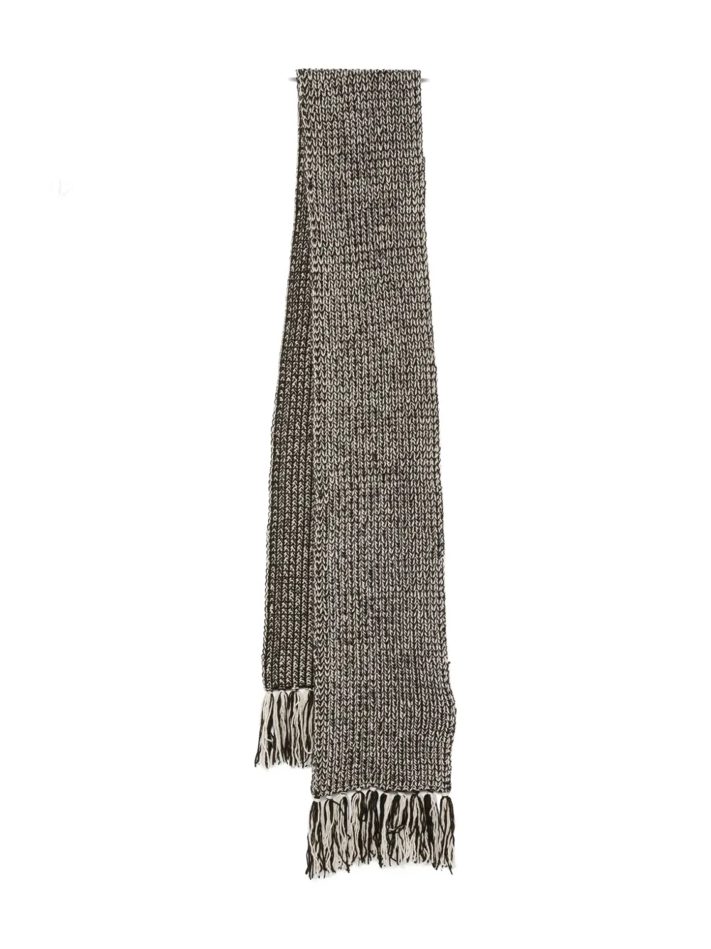 Marc O'Polo ribbed-knit fringe scarf - グレー Marc O'Polo ribbed-knit fringe scarf - グレー
