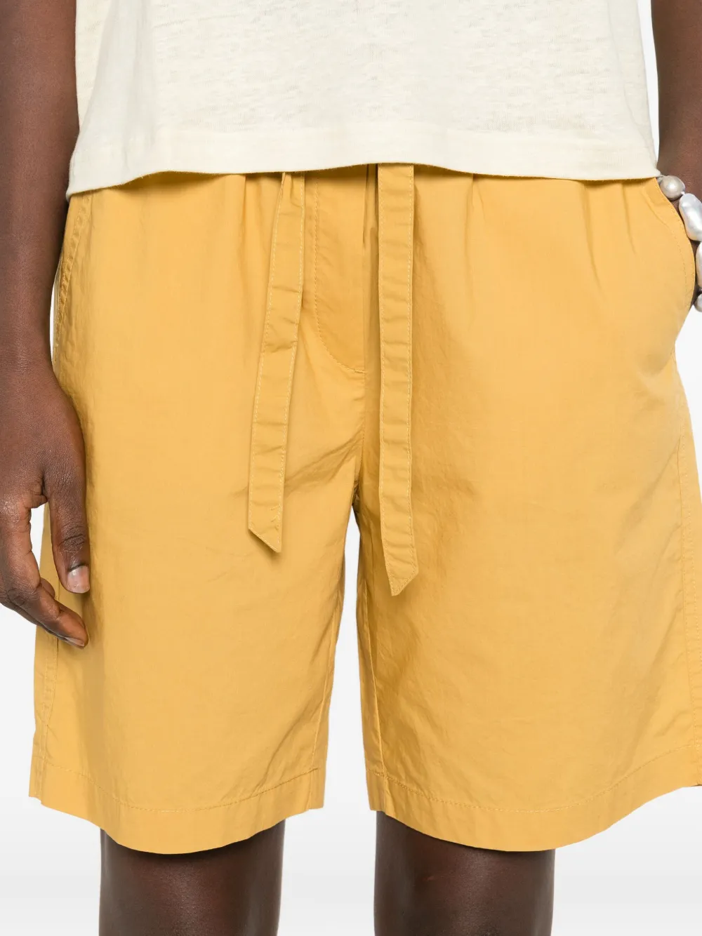 Marc O'polo Drawstring Cotton Shorts In Yellow