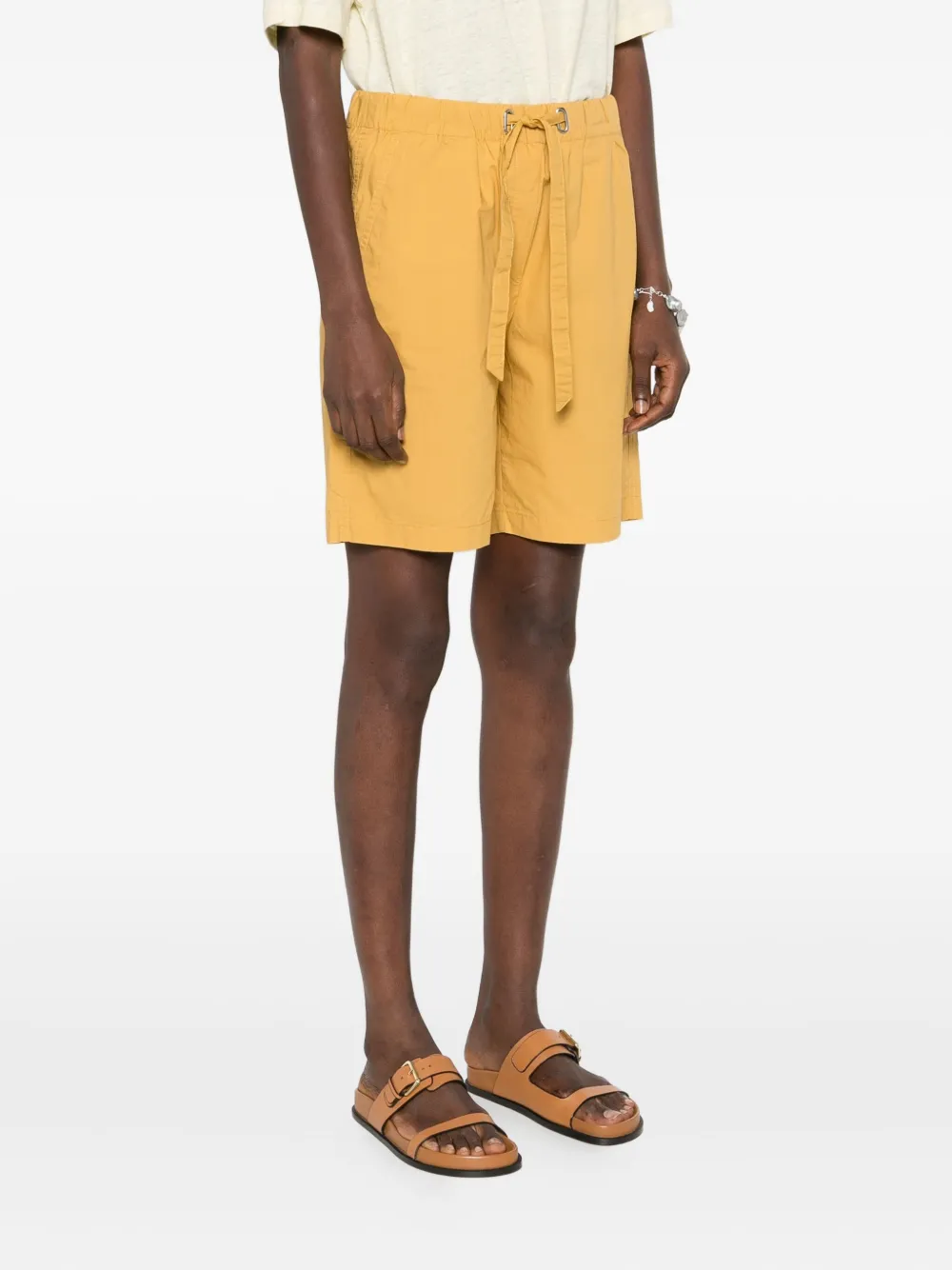 Marc O'polo Drawstring Cotton Shorts In Yellow