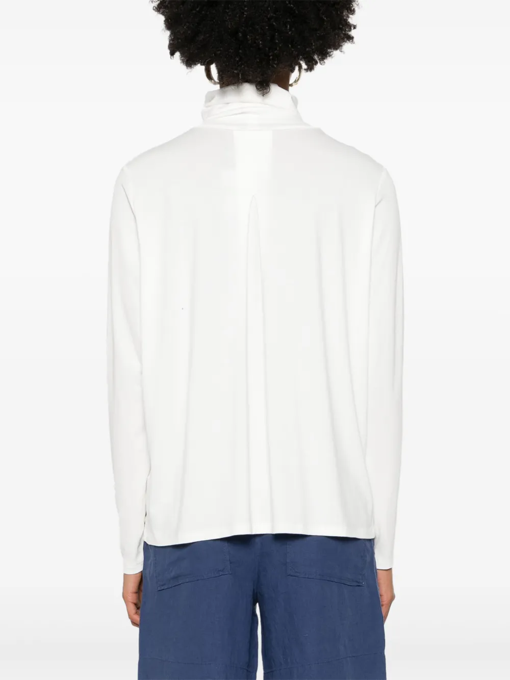 Marc O'Polo T-shirt met col en lange mouwen Wit