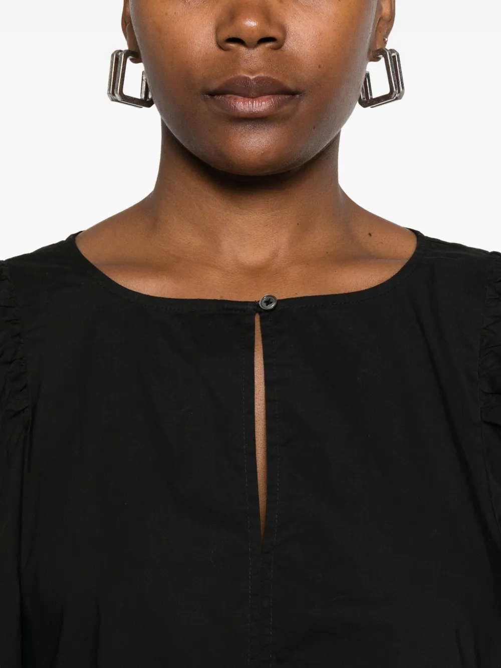 Marc O'Polo Midi-jurk met pofmouwen Zwart