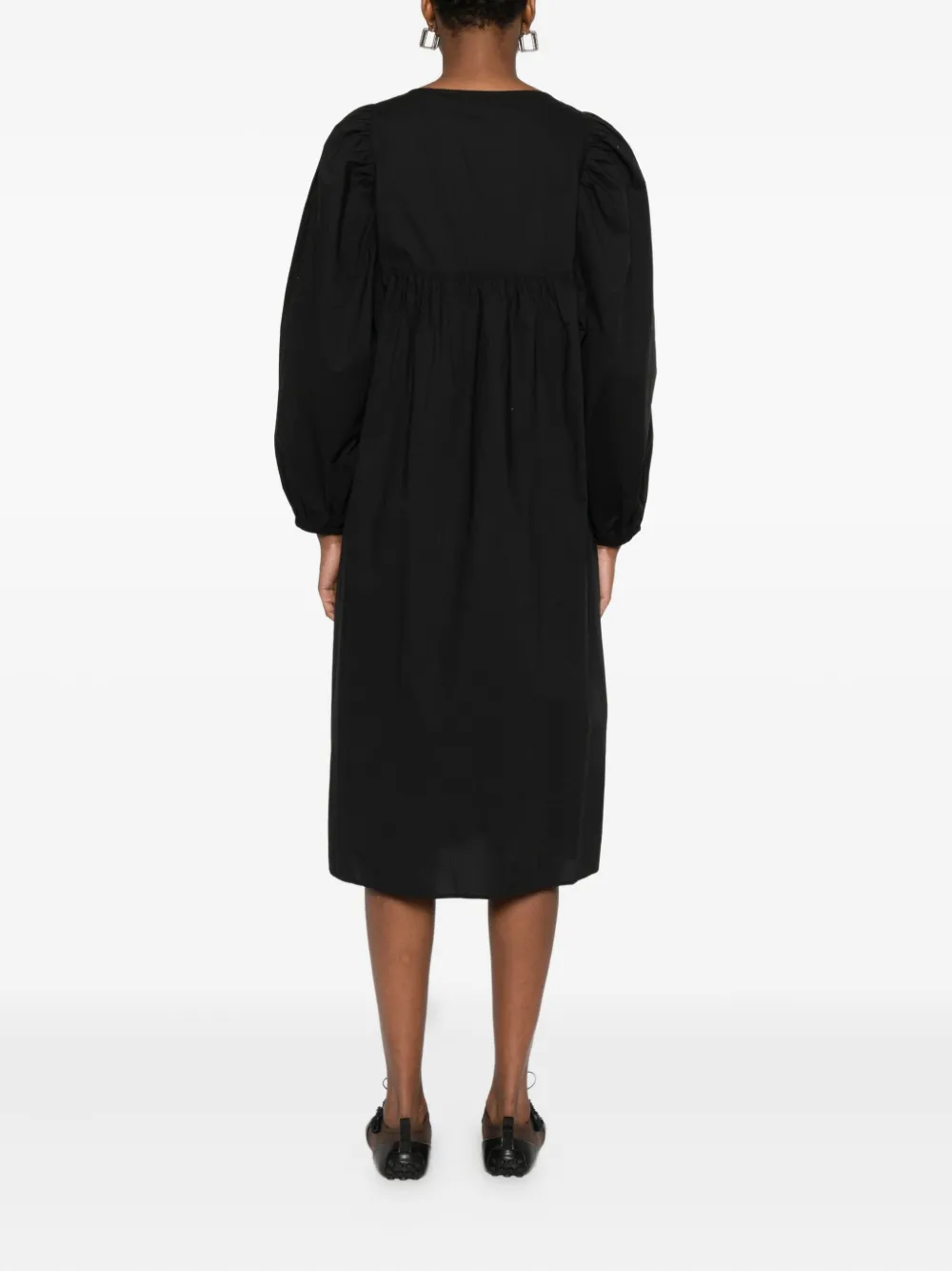 Marc O'Polo Midi-jurk met pofmouwen Zwart