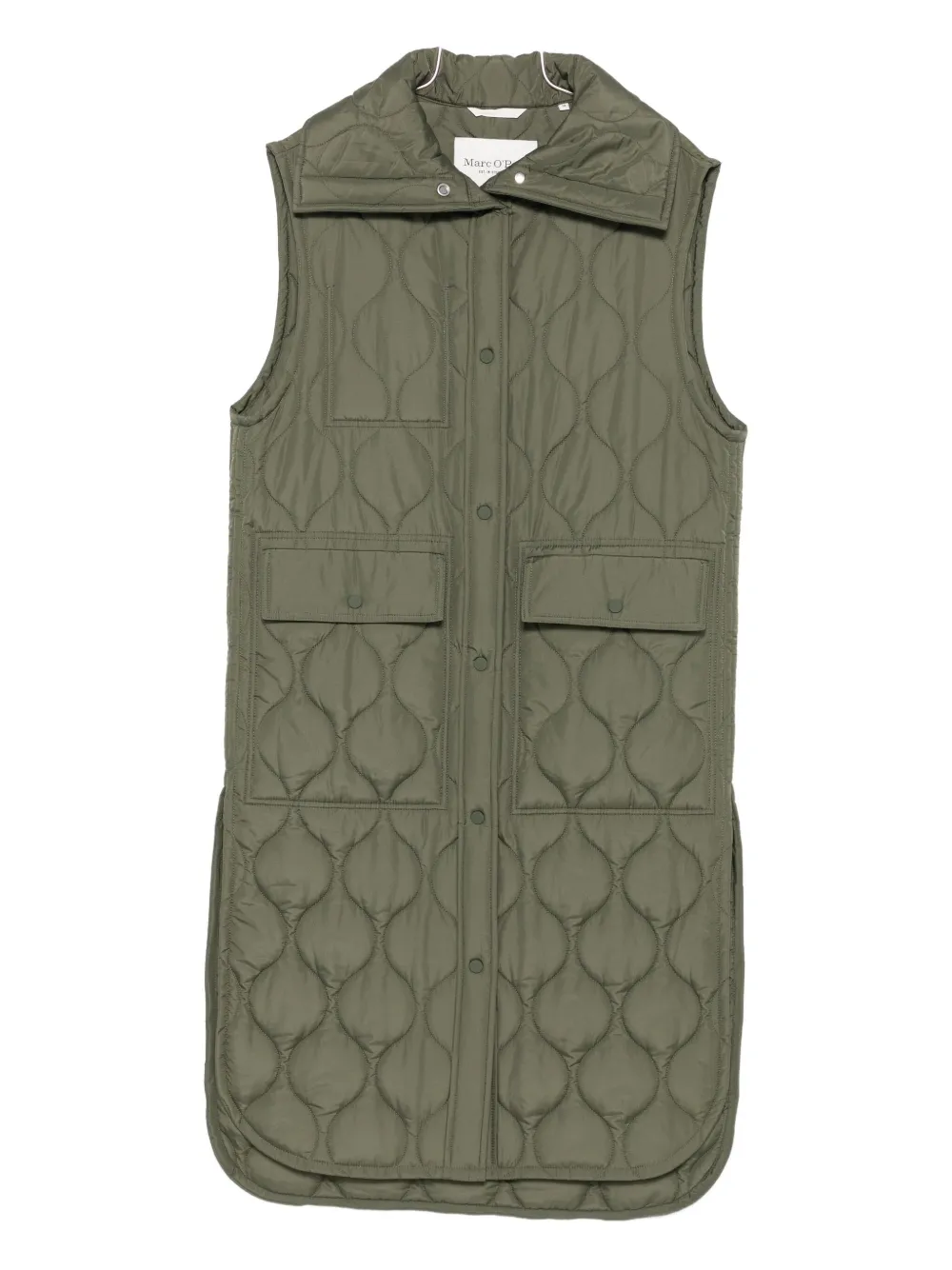Marc O'polo Quilted Button-fastening Gilet In Neutral