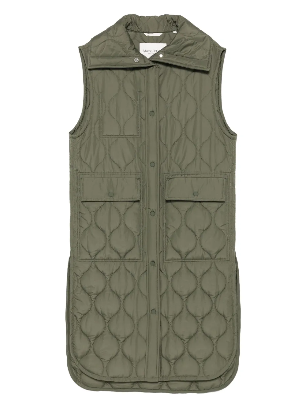 Marc O'Polo quilted button-fastening gilet | Green | Image 1