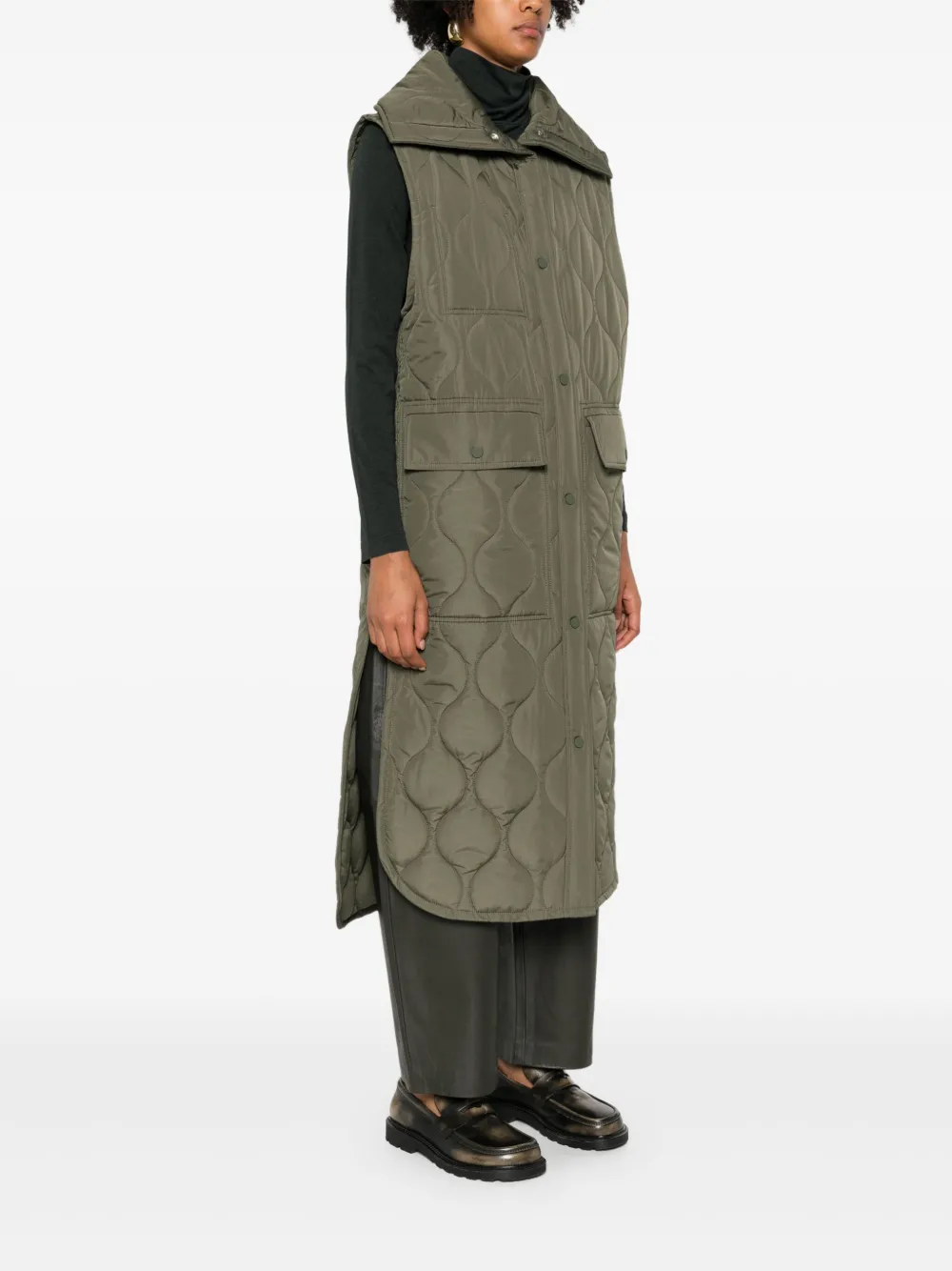 Marc O'Polo Gewatteerde bodywarmer met knoopsluiting Groen