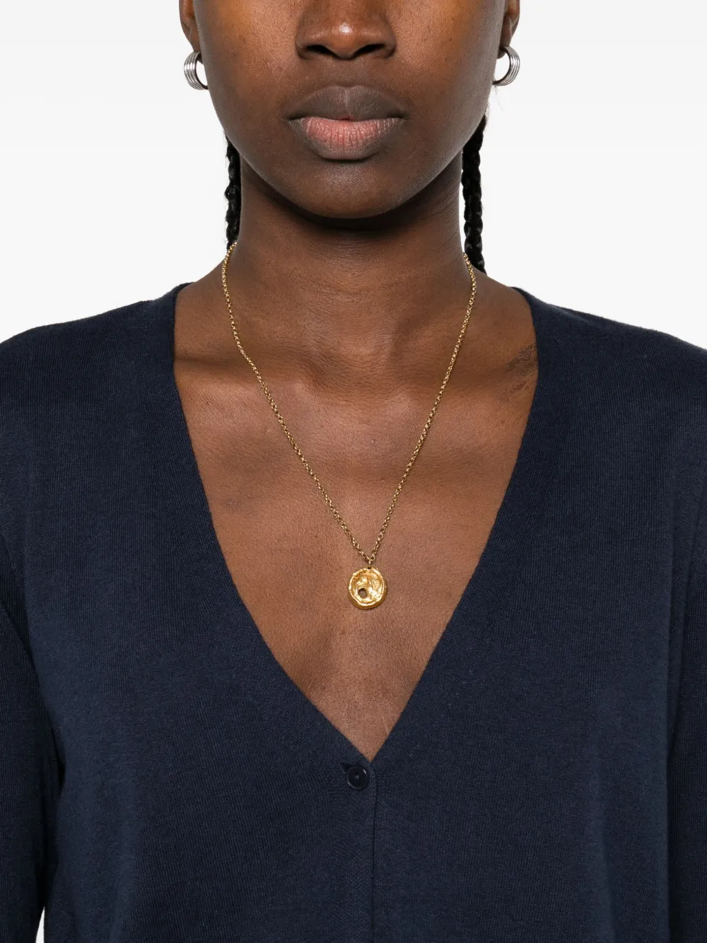 Marc O'Polo Vest met knopen en V-hals Blauw