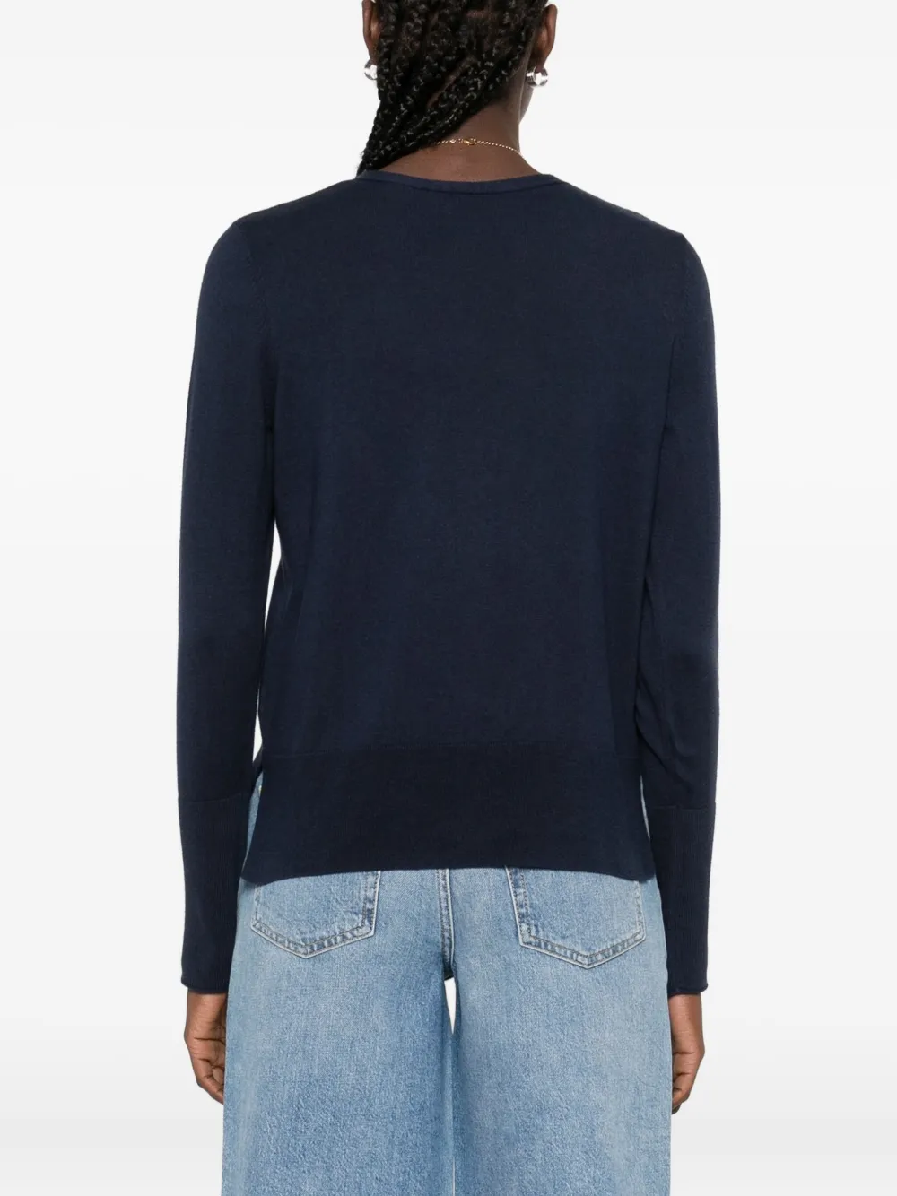 Marc O'Polo Vest met knopen en V-hals Blauw