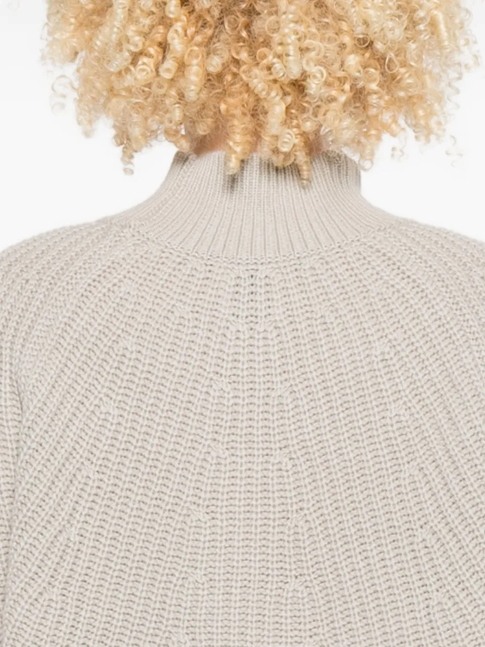 Allude High-neck Ribbed-knit Sweater In Neutral