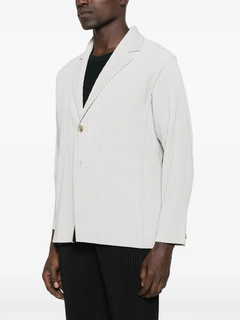 Homme Plissé Issey Miyake Geplooide blazer met knopen Grijs