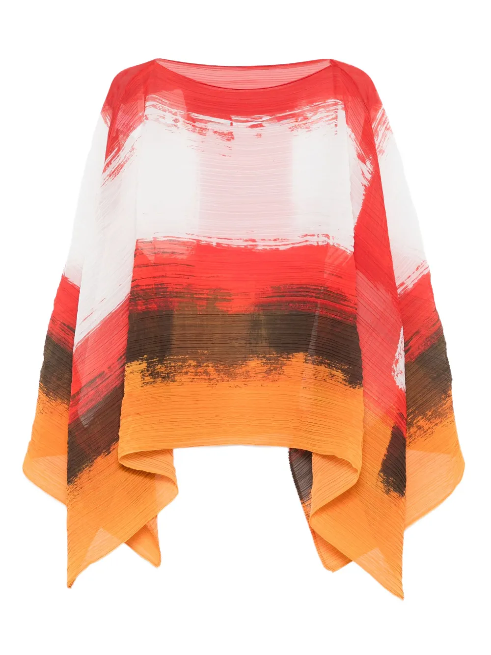 Pleats Please Issey Miyake Top met abstracte print en plooien Rood