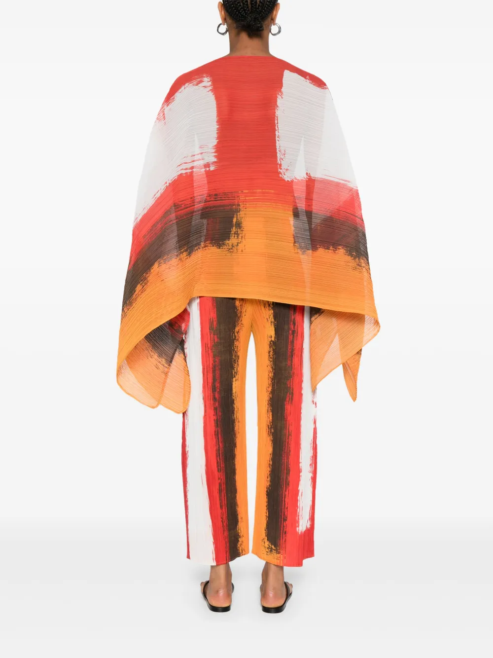 Pleats Please Issey Miyake Top met abstracte print en plooien Rood