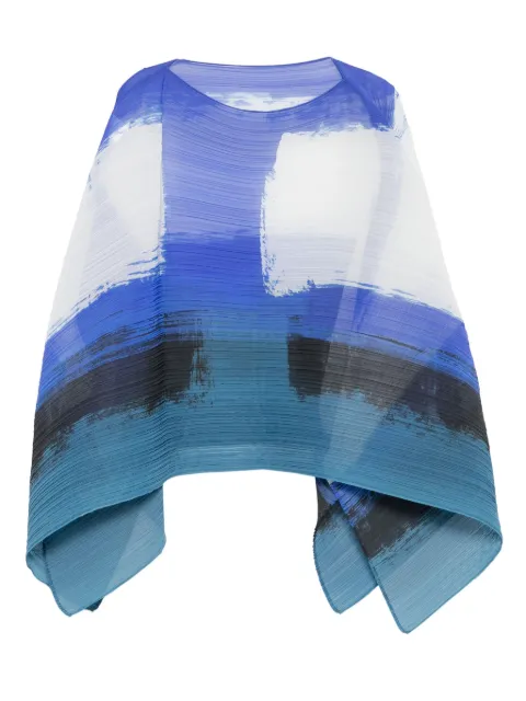 Pleats Please Issey Miyake pleated abstract-print top