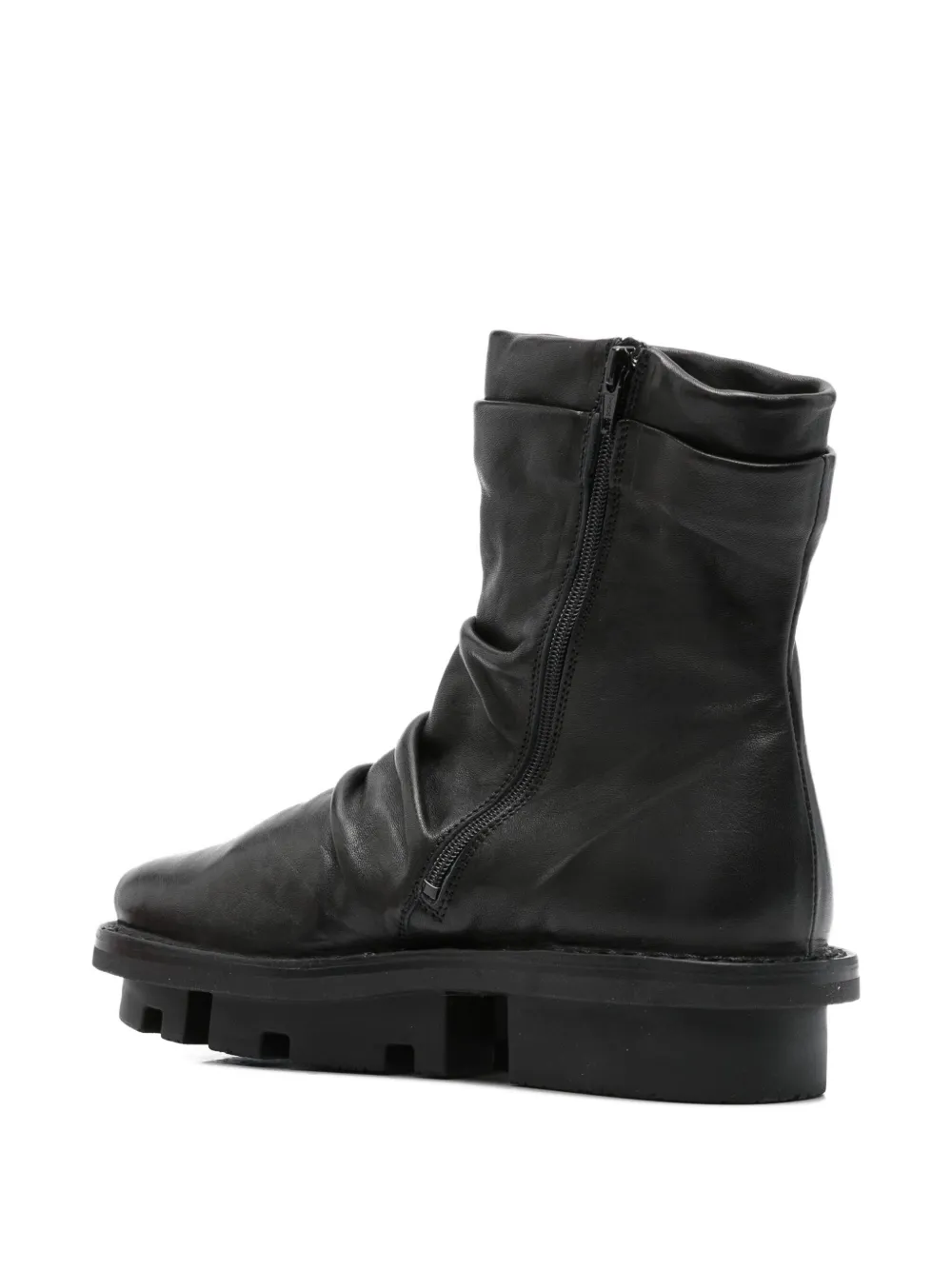 Trippen ruched calf-leather boots Black