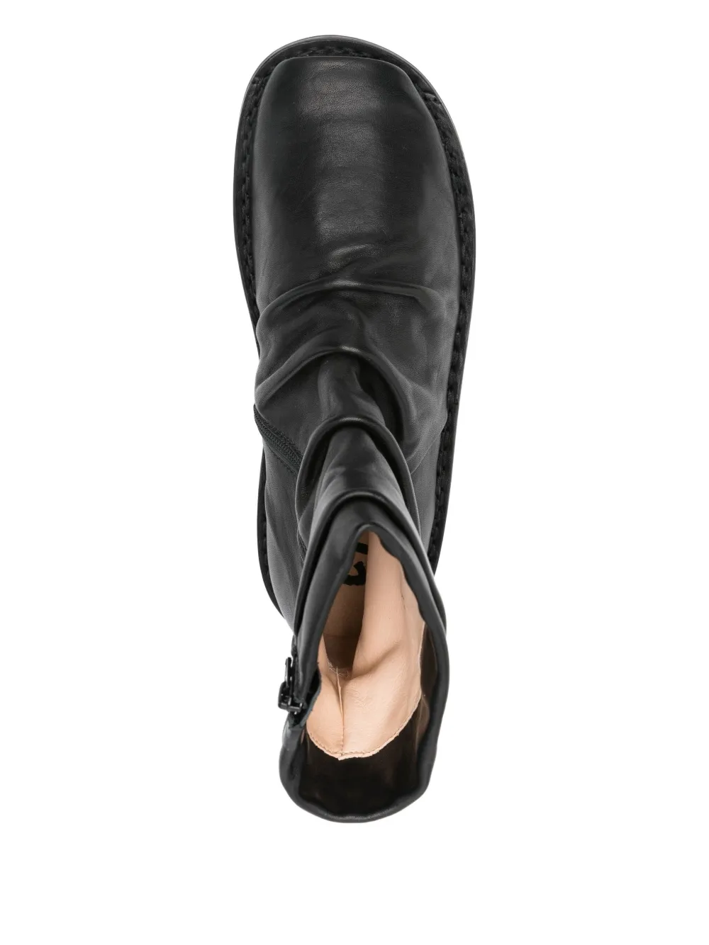 Trippen ruched calf-leather boots Black