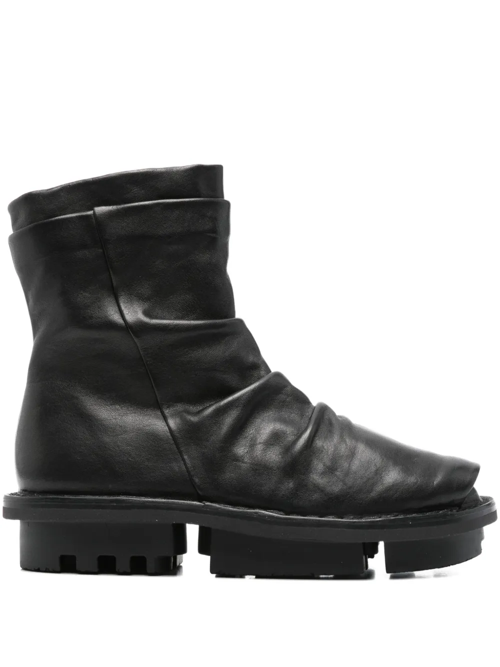Trippen ruched calf-leather boots Black