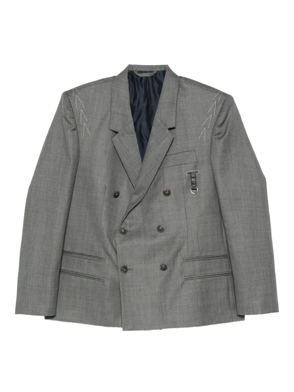 SONIA CARRASCO double-breasted shoulder-detail jacket | Grey | Image 1