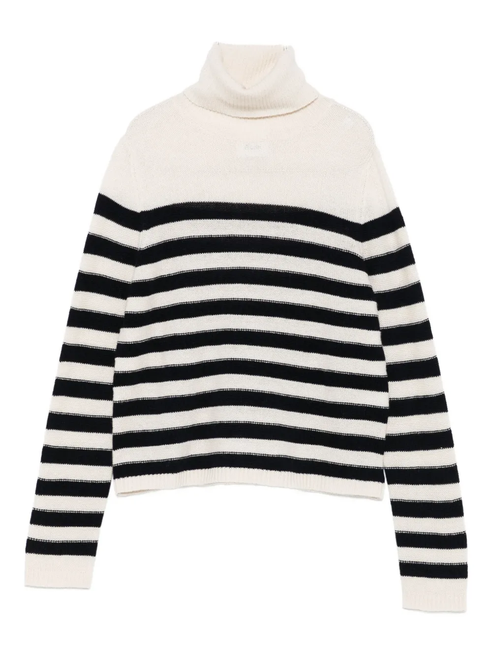 Allude Turtleneck Striped Sweater In White