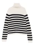 Allude turtleneck striped sweater - White