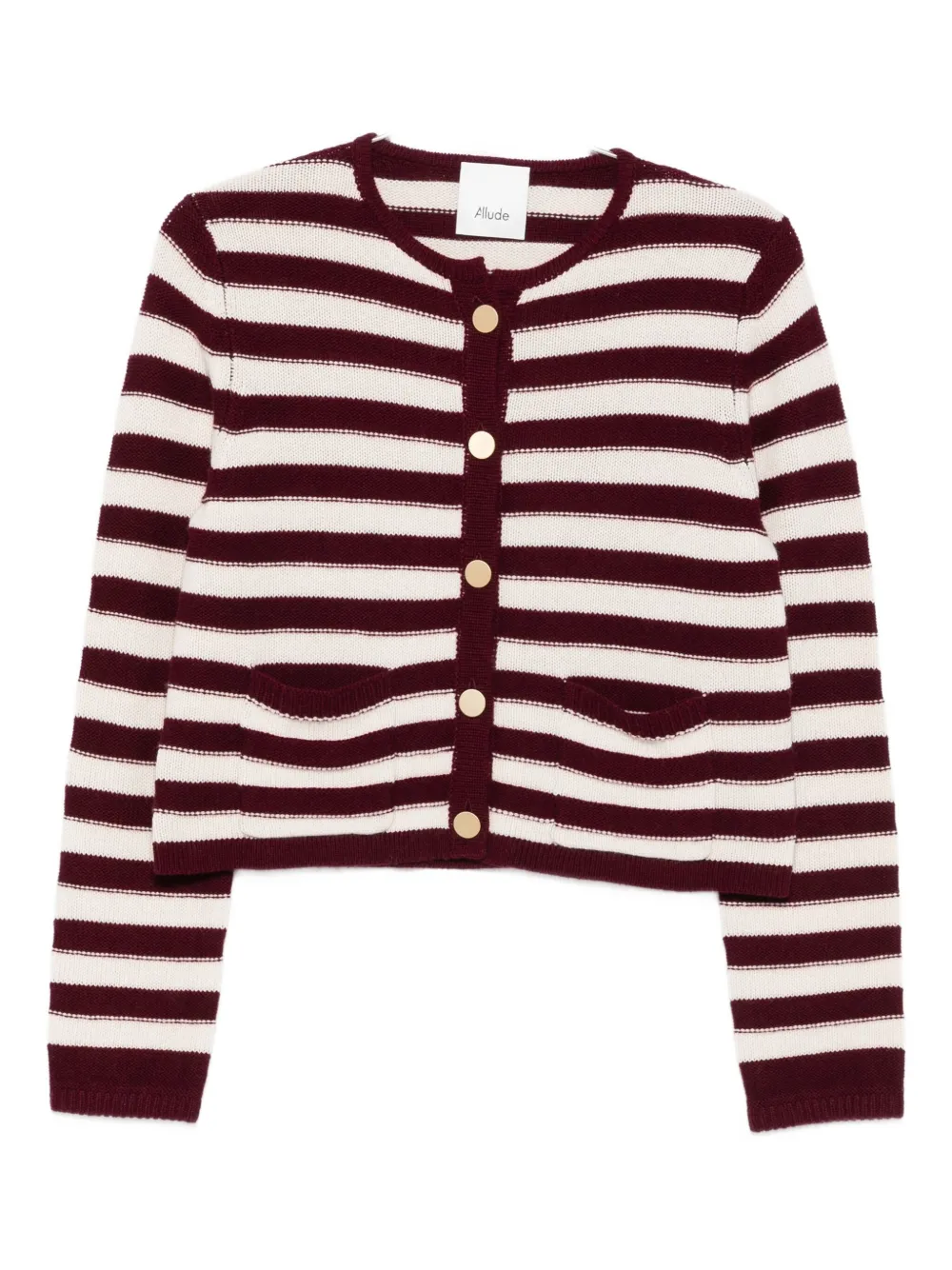 Allude striped-button cardigan - Toni neutri