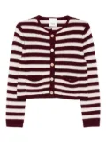 Allude striped-button cardigan - Neutrals