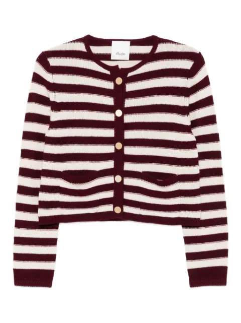 Allude striped-button cardigan