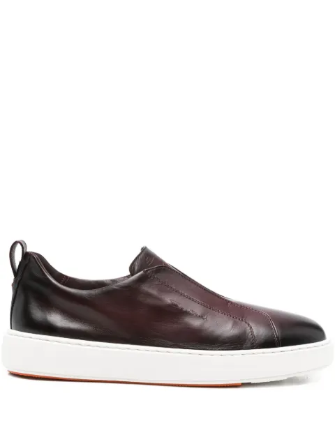 Santoni leather slip-on sneakers 