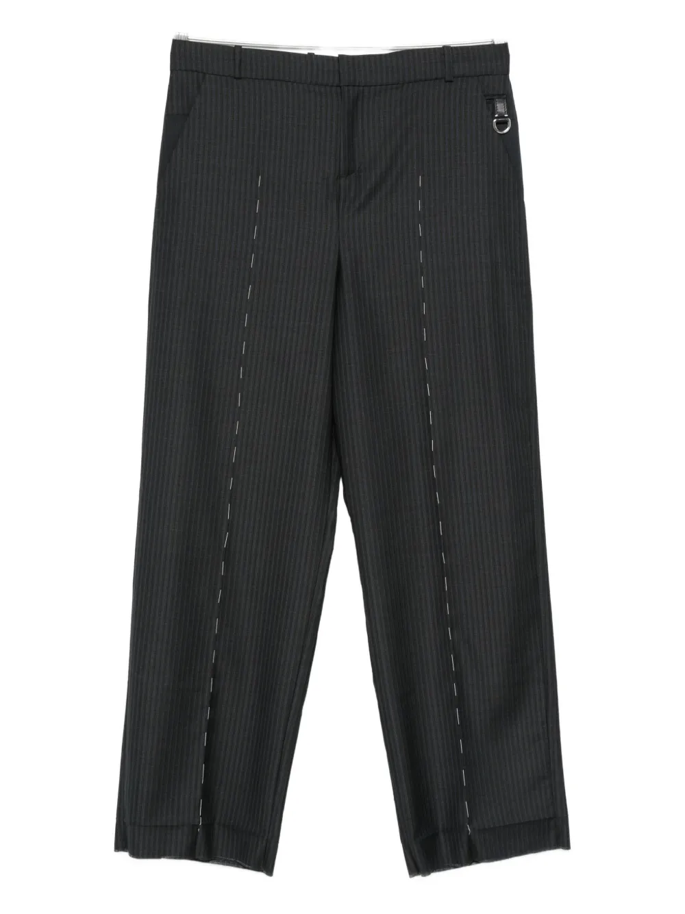 Sonia Carrasco Pinstripe Seam-detail Trousers In Gray