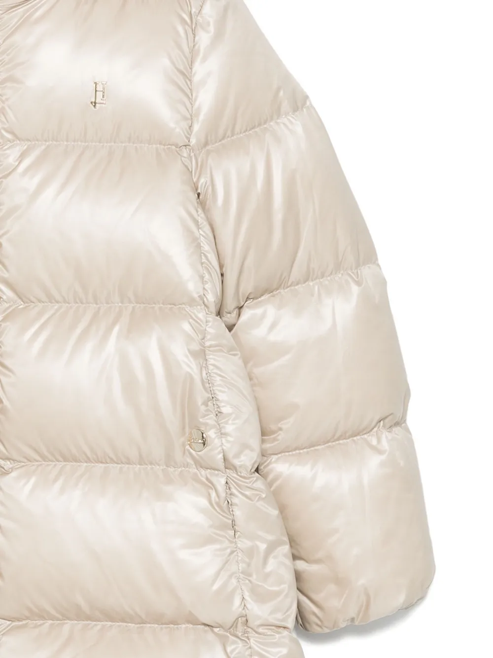 Herno Kids hooded quilted coat Beige