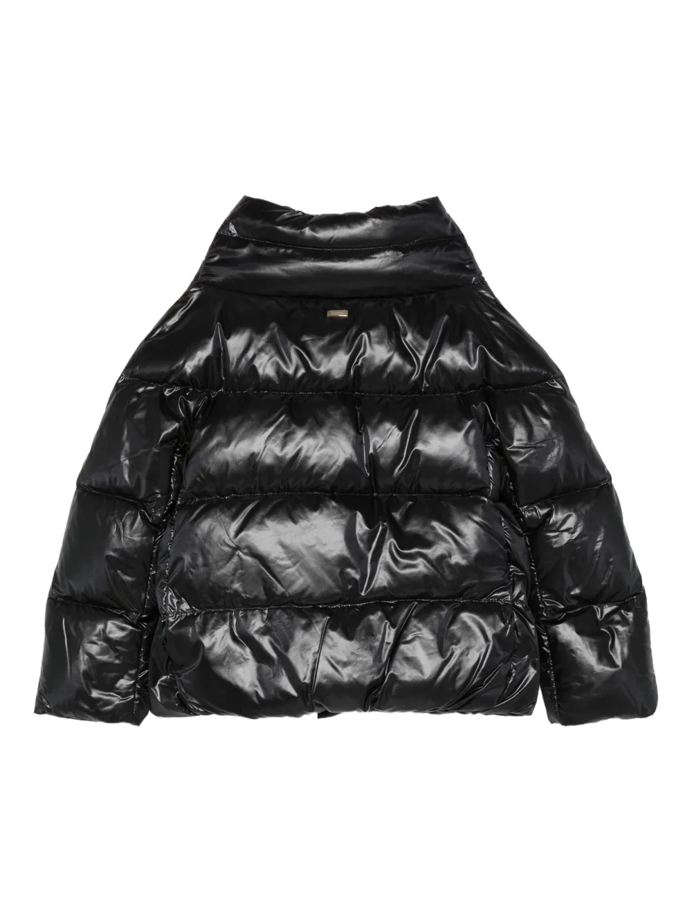 Herno Kids quilted high-neck jacket Zwart