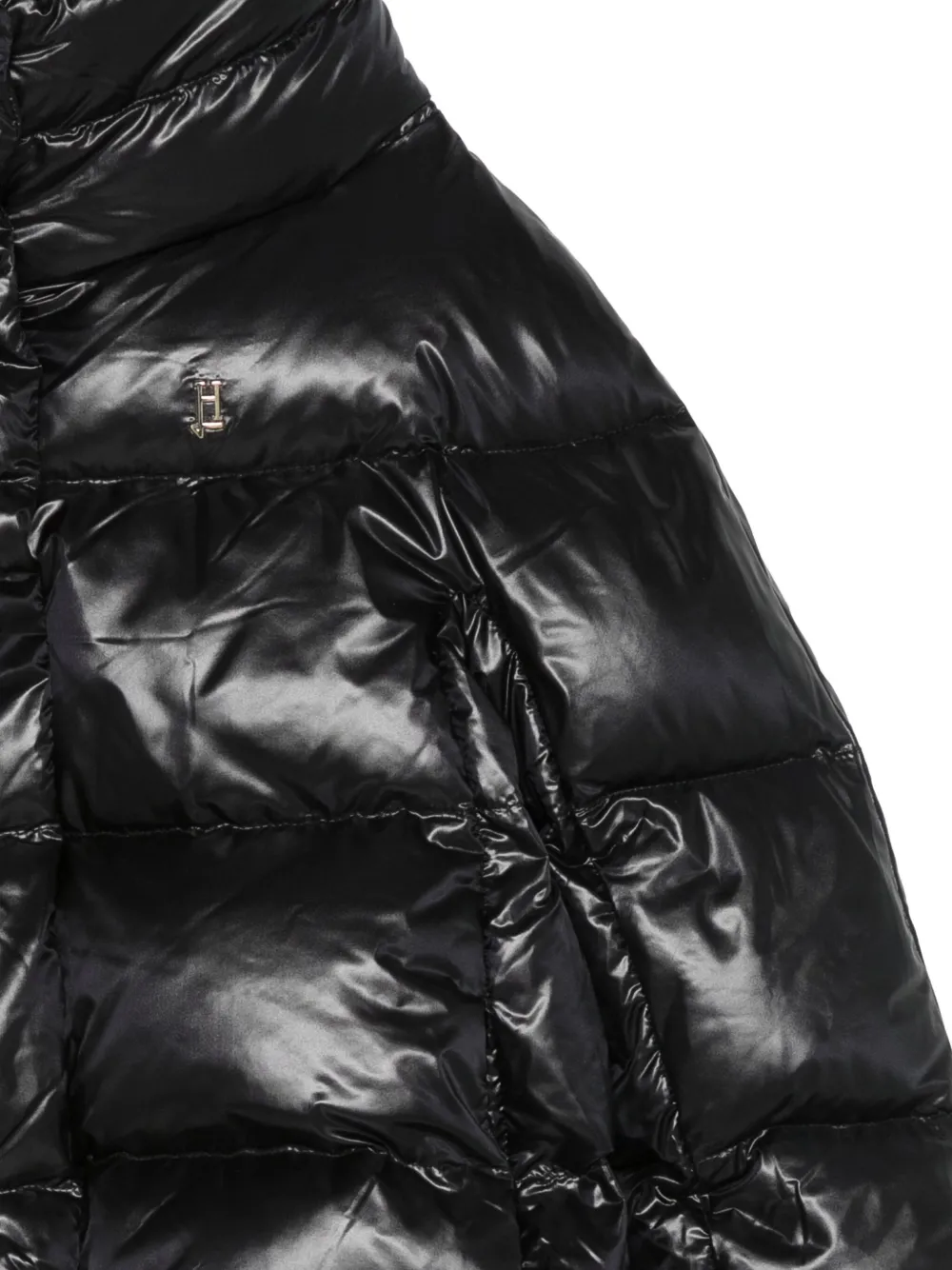 Herno Kids quilted high-neck jacket Zwart