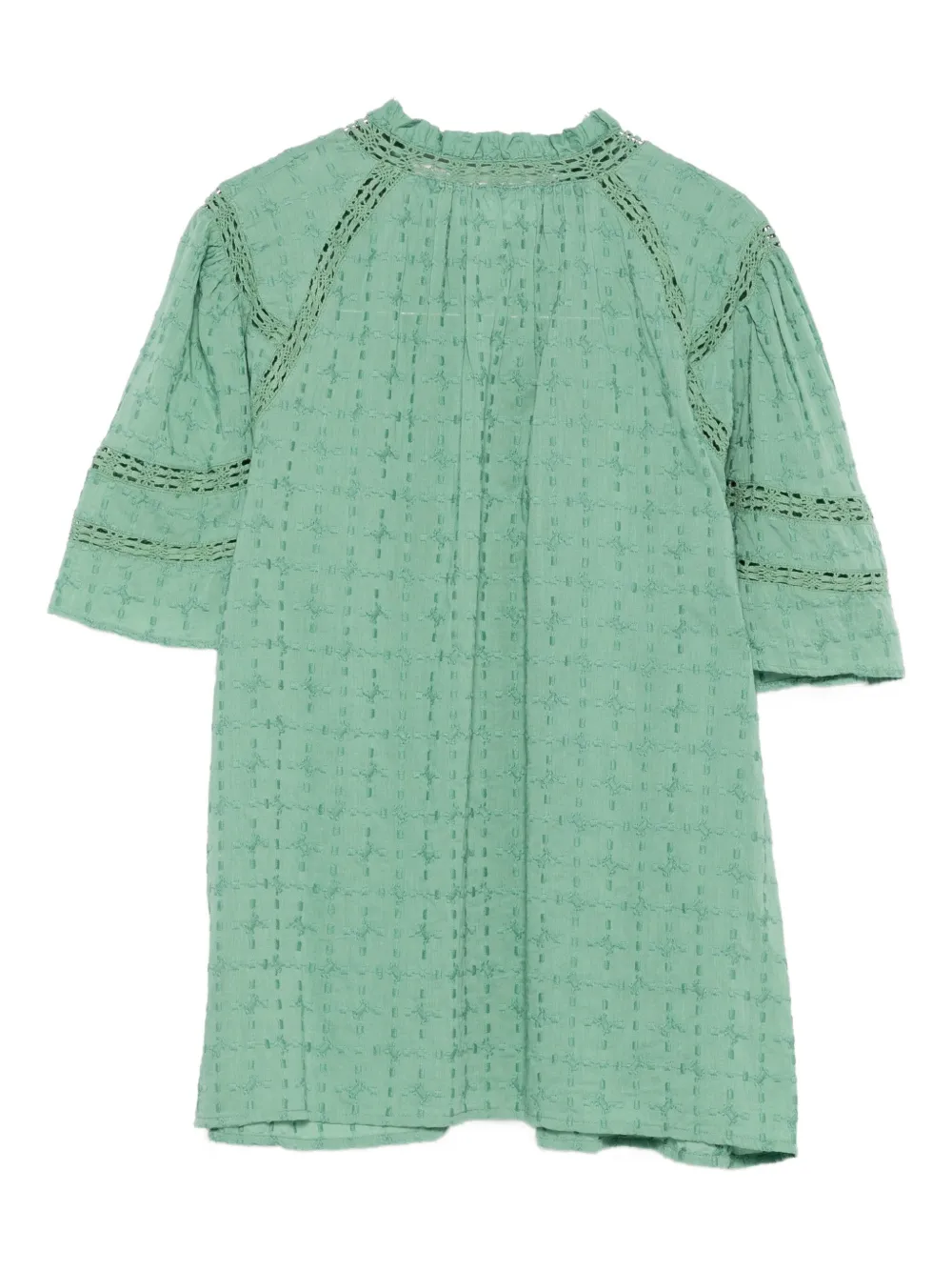 Ba&Sh lace-insert cotton top - Groen