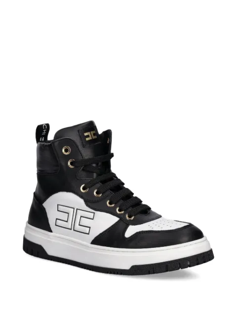 Elisabetta Franchi La Mia Bambina baskets en cuir à logo embossé