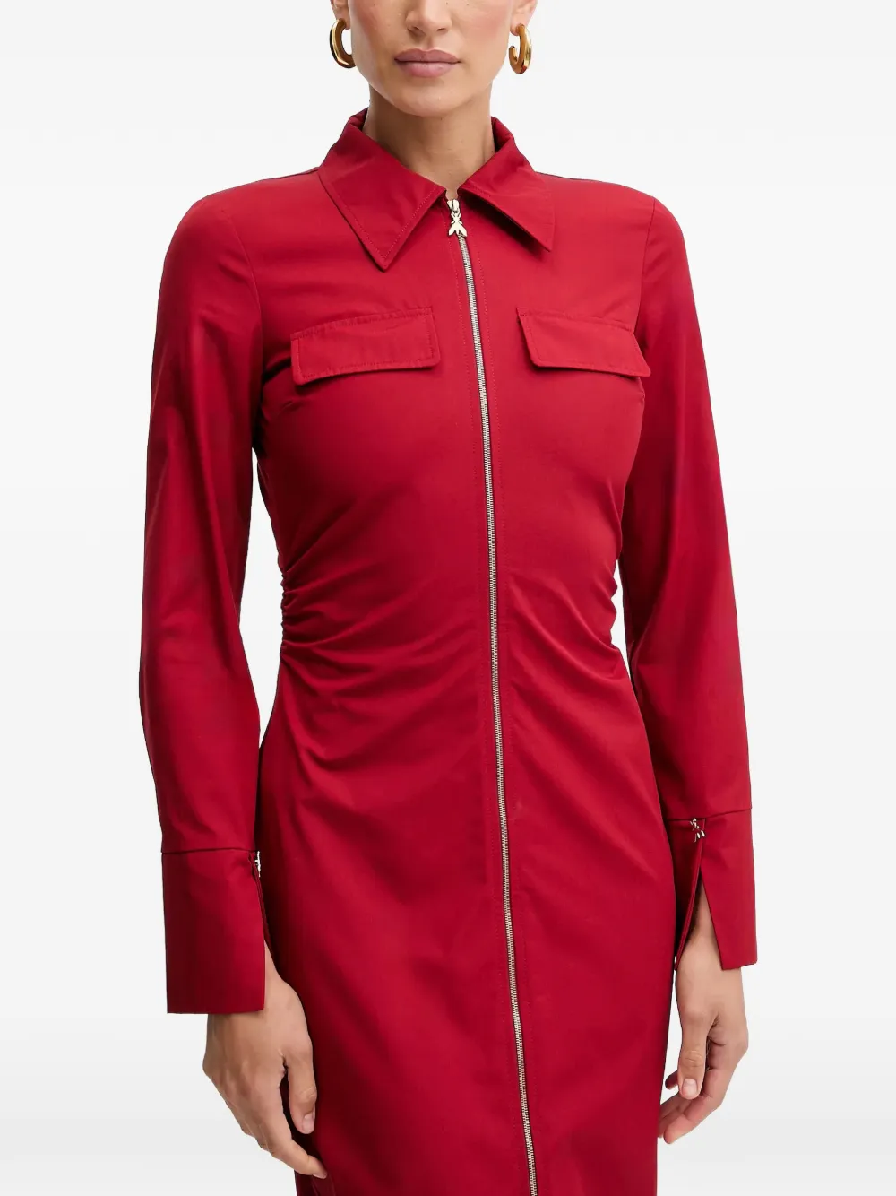 Patrizia Pepe Zipped Midi Dress In Red